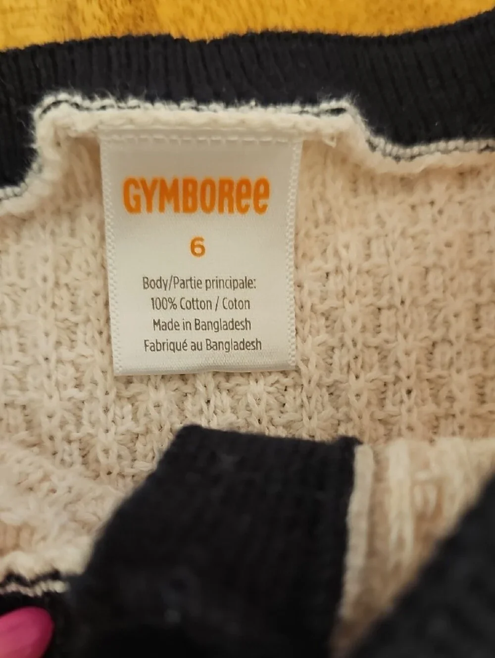 Gymboree Cream Knit Two-Piece Set with Black Trim